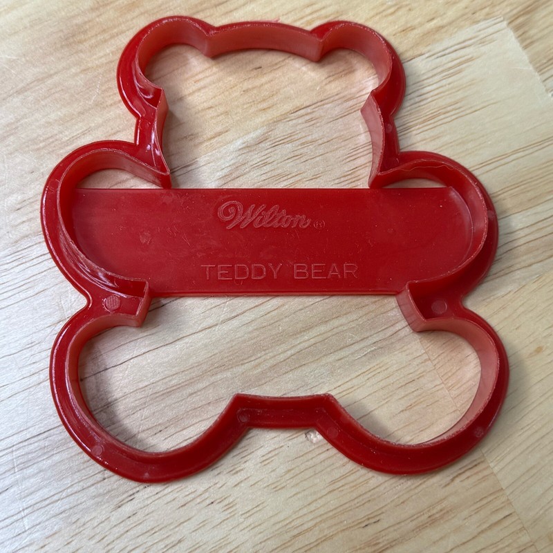 Vintage Wilton Plastic Cookie Cutters Rocking Horse Umbrella Teddy Lot Of 3 READ gallery
