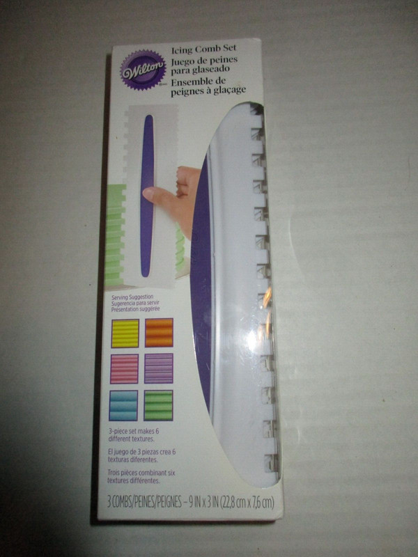 Wilton Icing Smoother Comb Set-3 Piece White/Purple