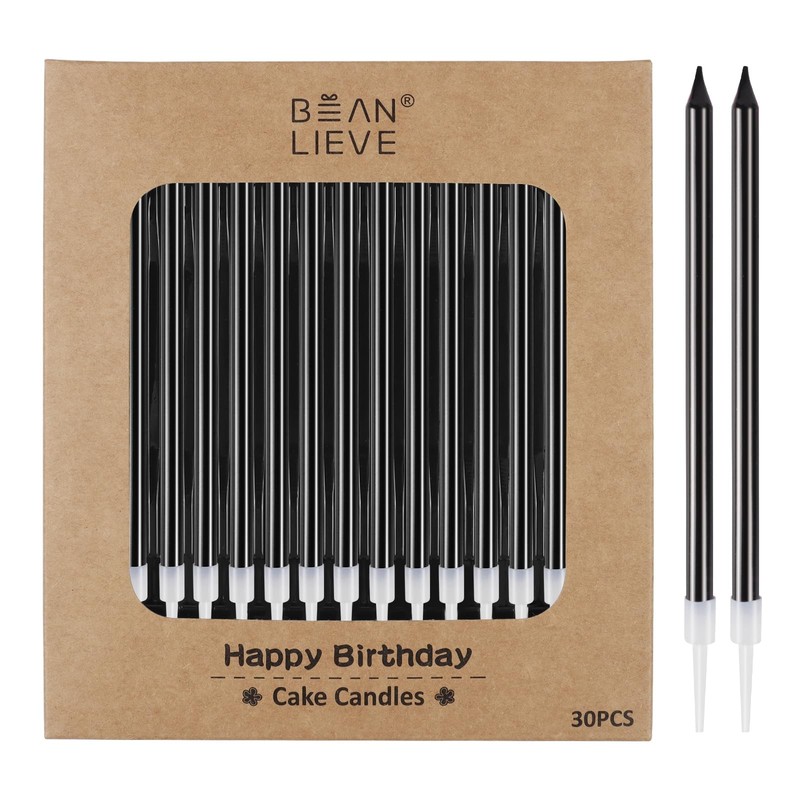 BEAN LIEVE 30-Count Black Long Thin 5.3 inches (L) x 0.2 (D),