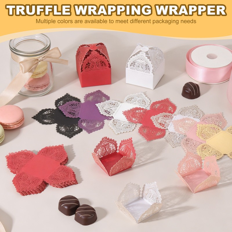 30PCS 4.1 Inch Truffle Wraps for Wedding Birthday, Black gallery