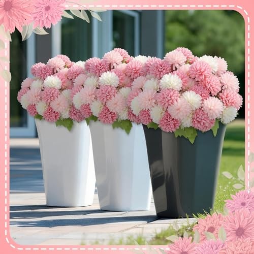 Pcs Valentines Artificial Flowers for Outdoor Chrysanthemum Ball 12 Pink gallery