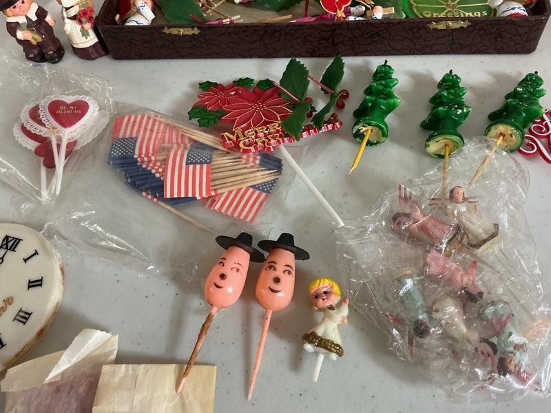 Vintage Cupcake Topper Picks Holidays Christmas Lot Variety 1950s-80s gallery