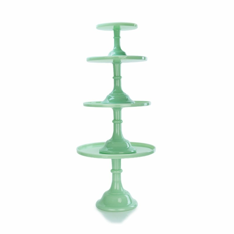 Mosser Glass 4-Tier Cake Plates Set | Jade gallery