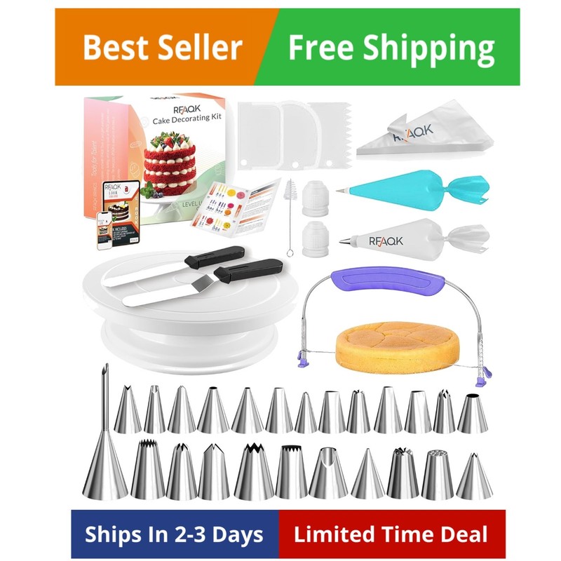 90PCs Cake Decorating Kit with Leveler, Baking Supplies Gift Includes Cake St…