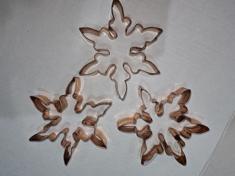 Williams And Sonoma 5" Copper Snowflake Cookie Cutters NWT