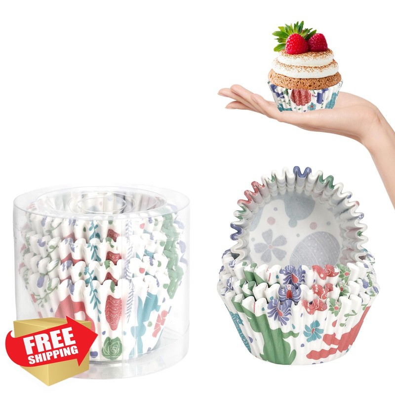 Kiopdse Easter Cupcake Liners Easter White