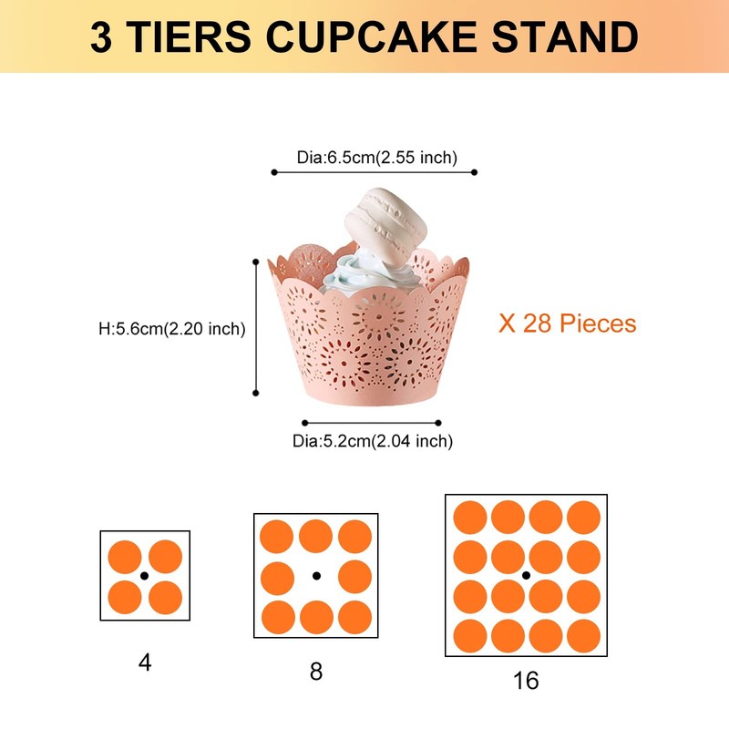 Cupcake Stand, 3 Tier Square Acrylic Cupcake Display Stand Holder, Clear Dess... gallery