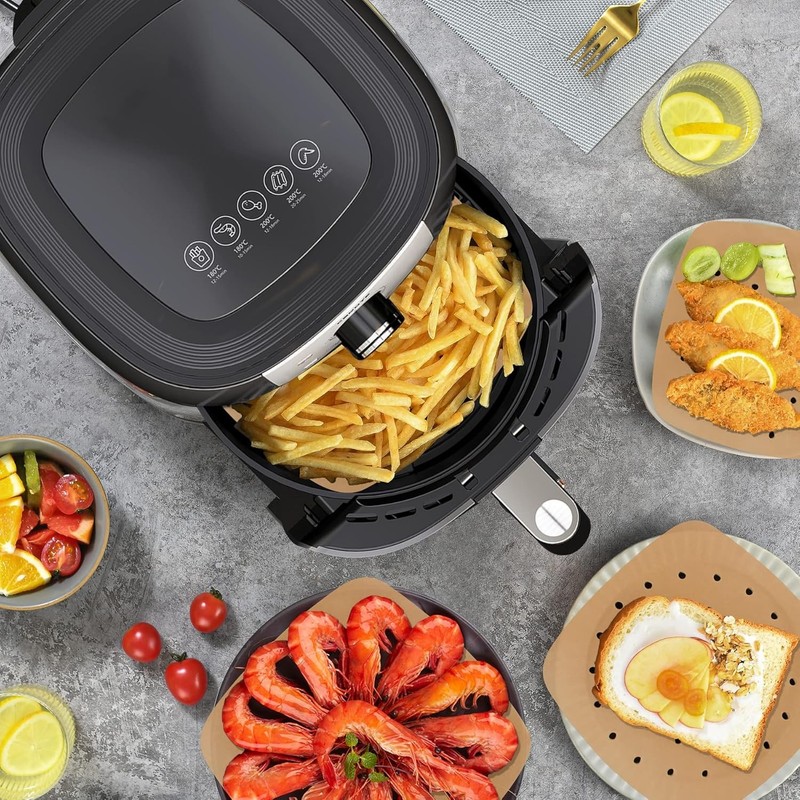 Air Fryer Liners, 200Pcs Square, 8.5 Inch Perforated Parchment Paper gallery