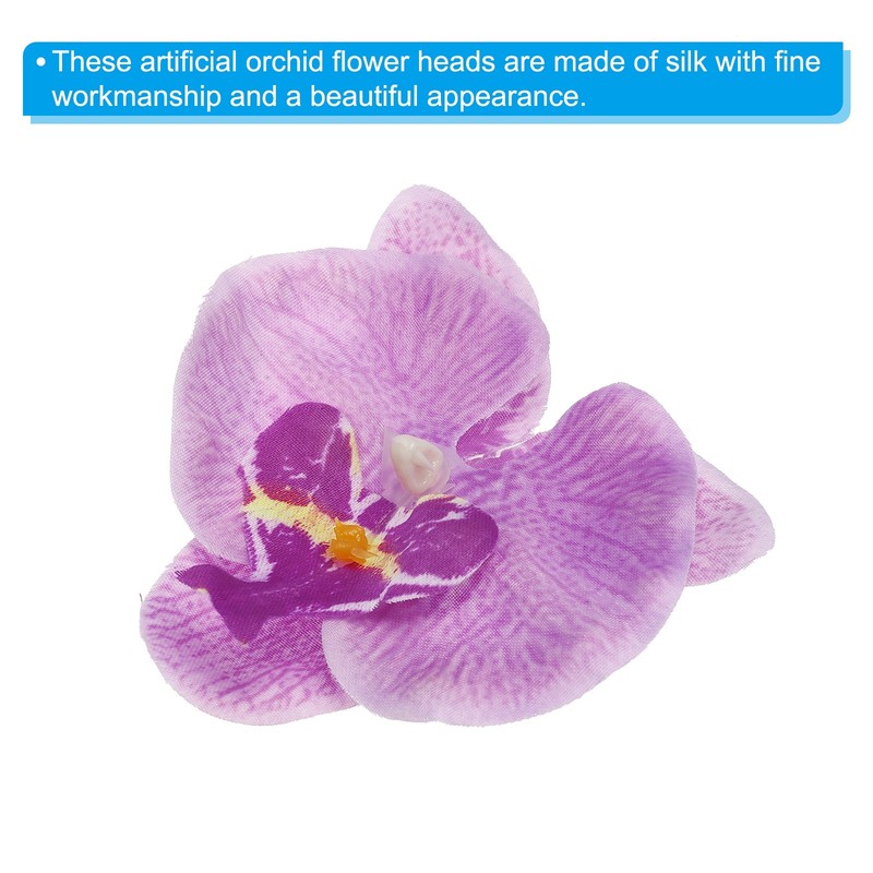 40Pcs 3.5" Artificial Silk Butterfly Orchid Flower Heads for DIY Light Purple gallery