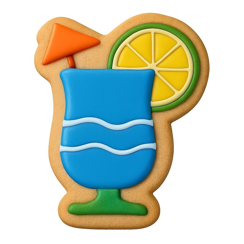 Tropical Mai Tai Cookie Cutter & Stamp, Fondant & Clay - 4x3 gallery