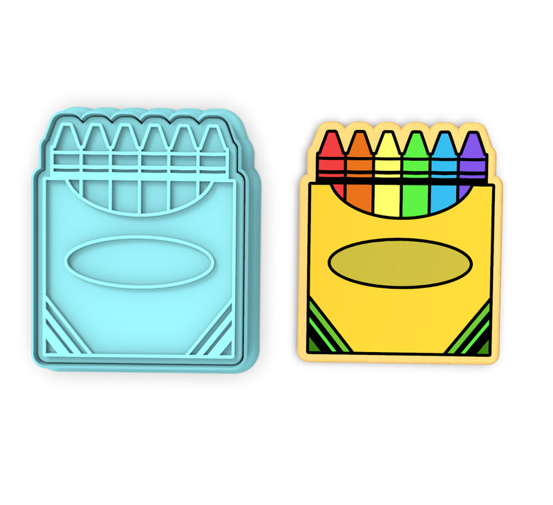 Crayon Box Cookie Cutter & Stamp | Back to School Crayons Color Child Kid Book