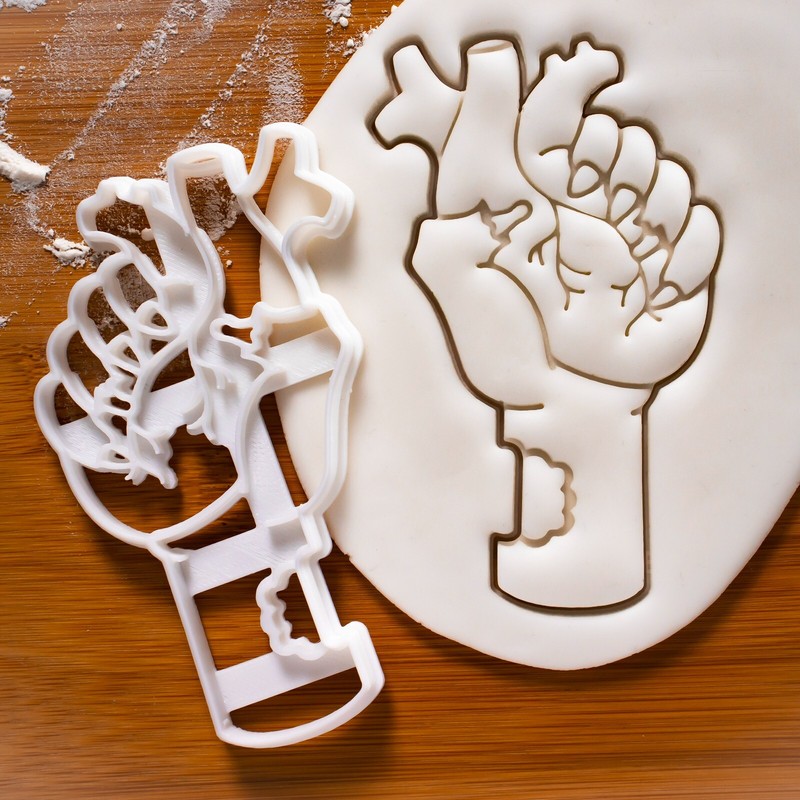 Heart in Zombie Hand Cookie Cutter – apocalypse Halloween gothic apocalyptic