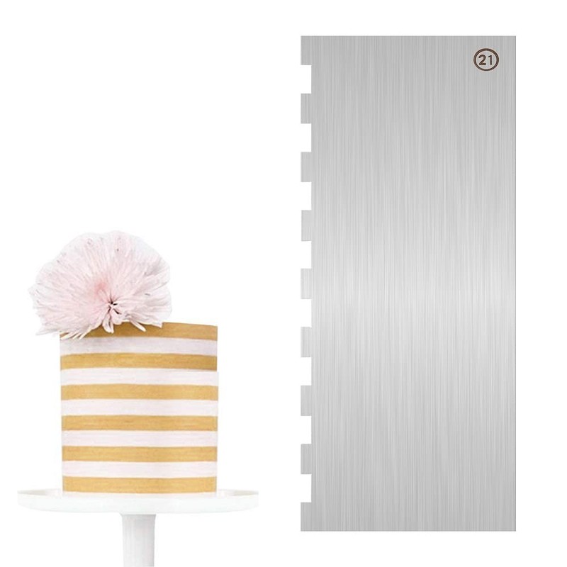 Cake Scraper 9 Inch Metal Stainless Steel Bench Frosting Comb Jagged Edge