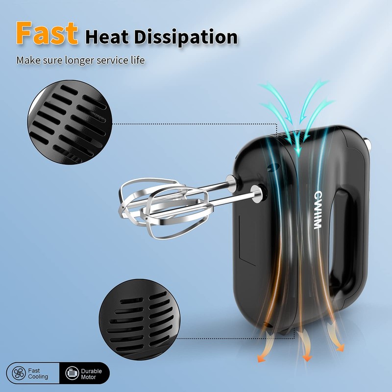 5-Speed Electric Hand Mixer with 5 Stainless Steel Accessories Whisk, Food Be... gallery