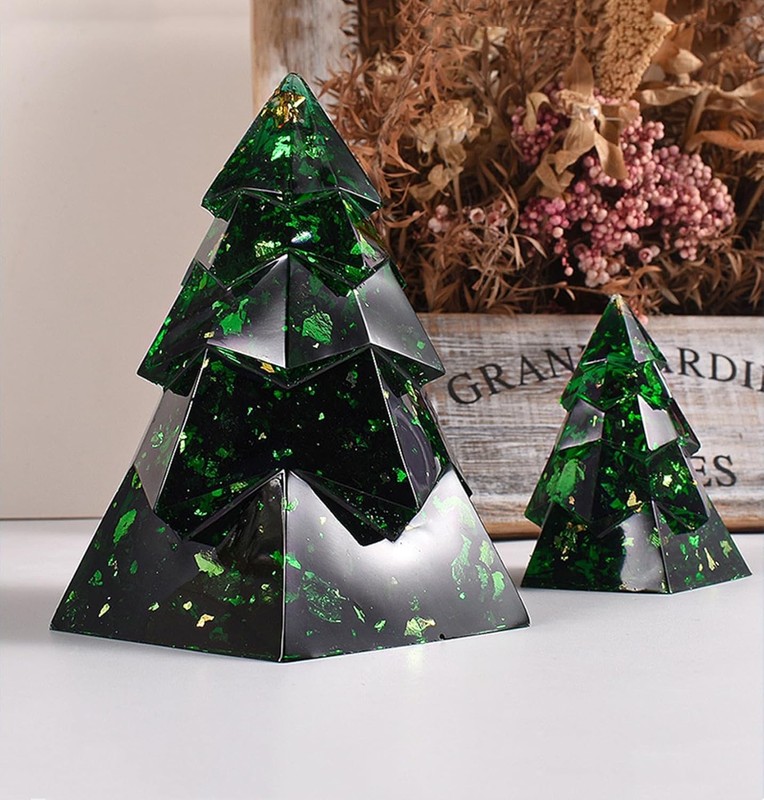 4Pcs 3D Christmas Tree Silicone Molds for Candle Soap Resin Fondant Crafts gallery