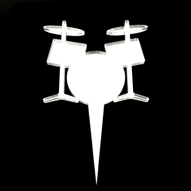 Drumkit Shaped Cake & Cupcake Toppers, Many Colours & Sizes, Plain or Engraved