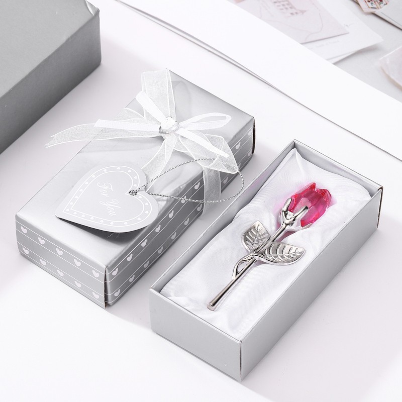 2 Pcs Mini Crystal Rose with Box, Romantic Crystal Rose, Blue&Silver gallery