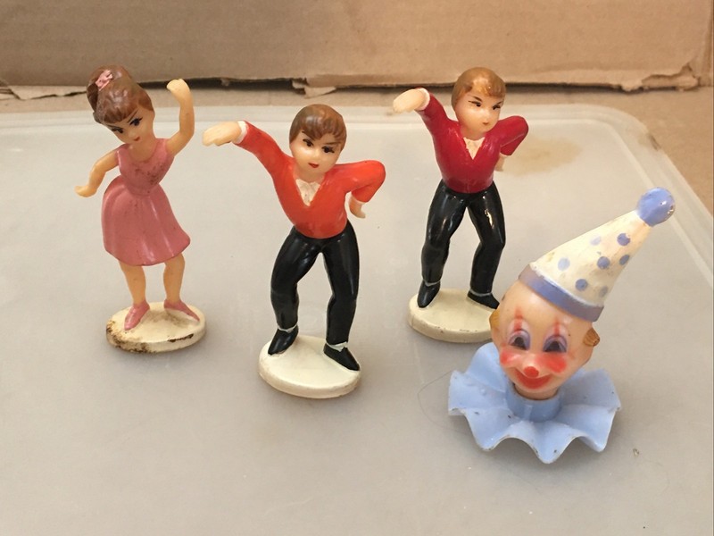 Wilton Dancers Cake Topper Set of 3 & 1 Clown Cake Toppers Birthday