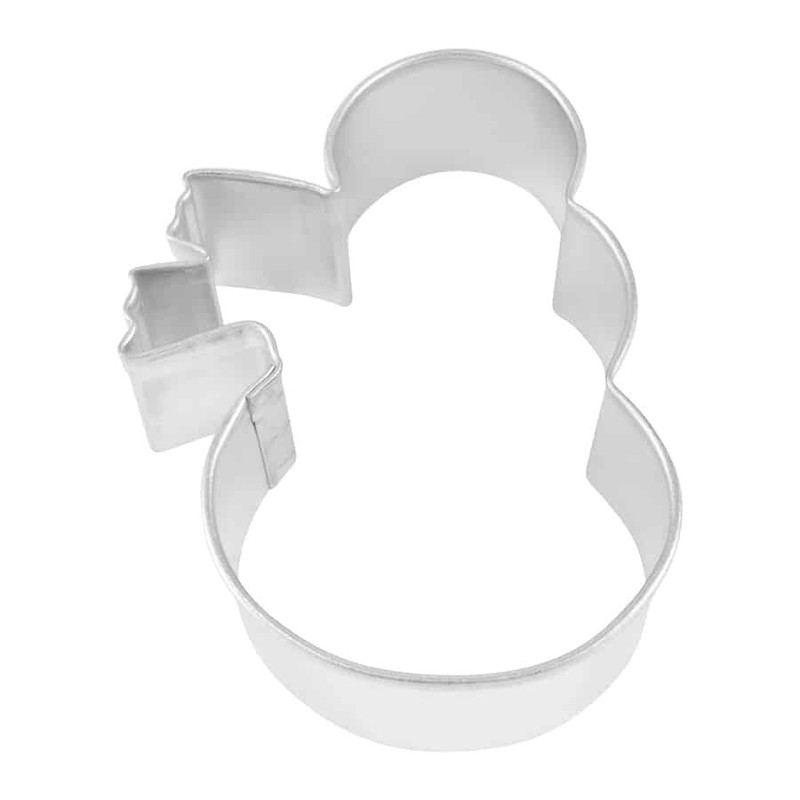 3" Snow Man Snowman w/ Scarf Tin Steel Cookie Cutter Christmas Holiday Party gallery