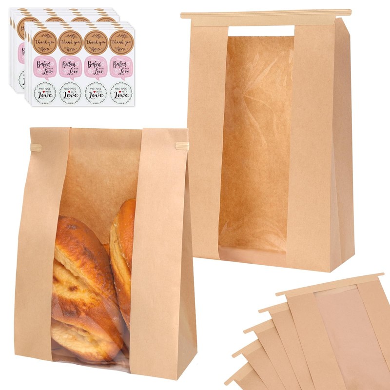 120 Pack Large Bread Bags for Homemade Bread, 13.7×8.3×3.5 Inches, Sourdough …