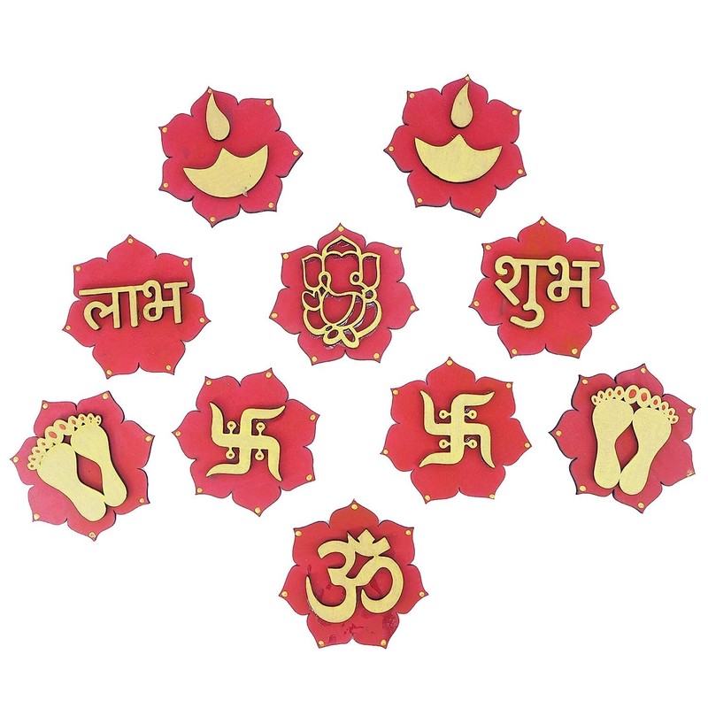 Welcome Door Decor Products Or Home Decor, Subh-Labh Decor Pack Of 10