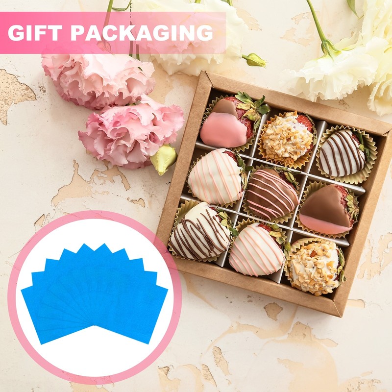 400 Pcs Candy Foil Wrapper, 3.1 x 3.1" Chocolate Wrapper, Blue (Orange Peel) gallery