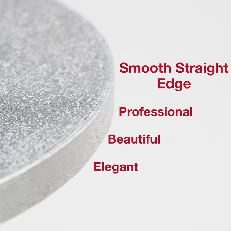 5Pcs 14 Inch Silver Round Cake Boards 1/2inch Thick Sturdy Cake Drums with Sm... gallery