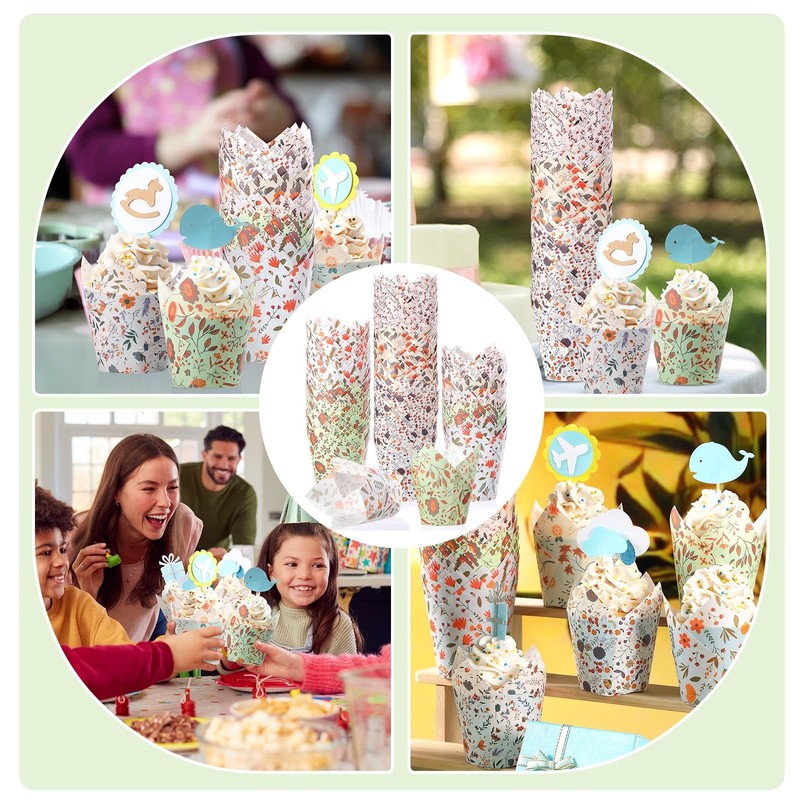 Thanksgiving Fall Tulip Cupcake Liners Muffin Baking Holders 500 PCS Set gallery