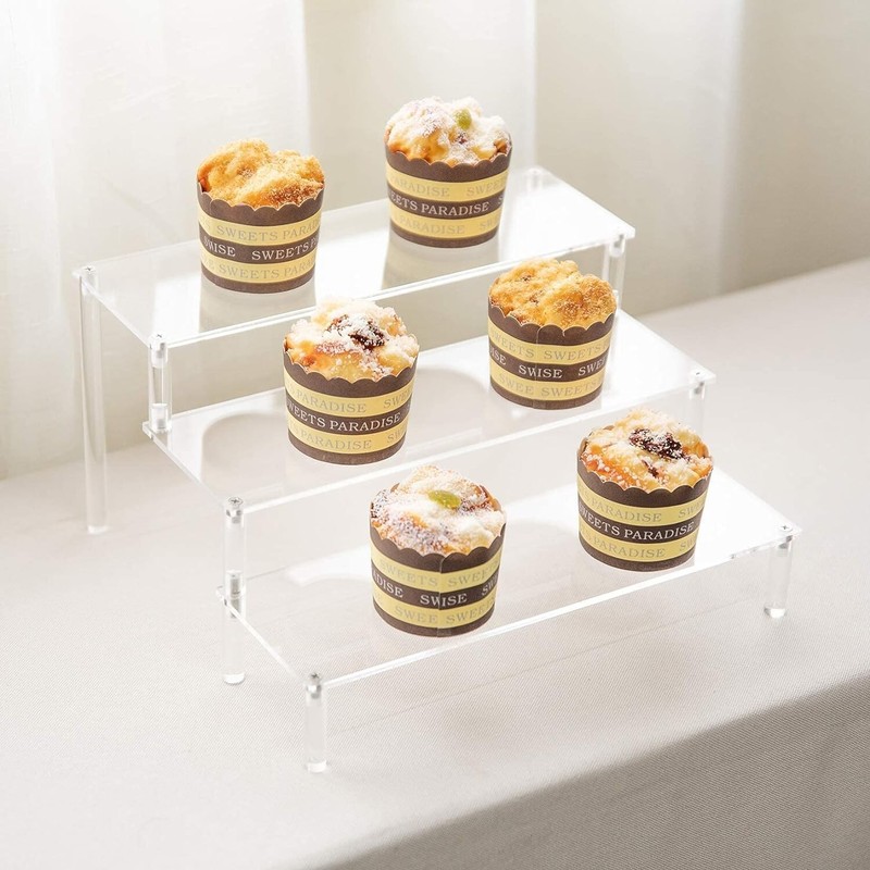 Versatile 3-Tier Acrylic Dessert Holder - Perfect for Parties & Home Decor - 12" gallery