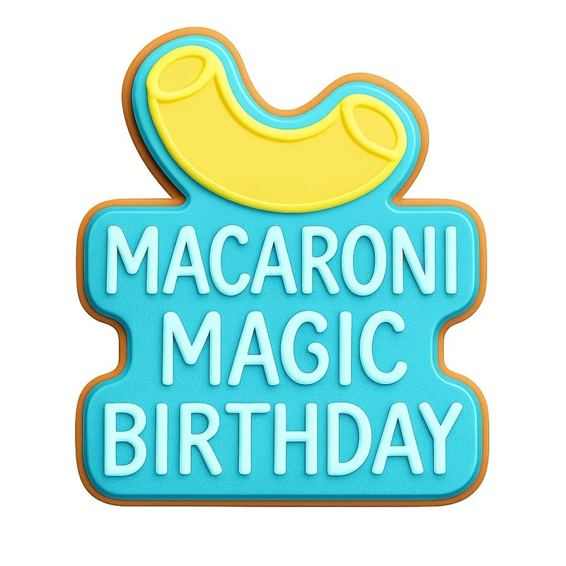 Macaroni Magic Birthday Cookie Cutter & Stamp, Fondant & Clay - 4x3.6 gallery