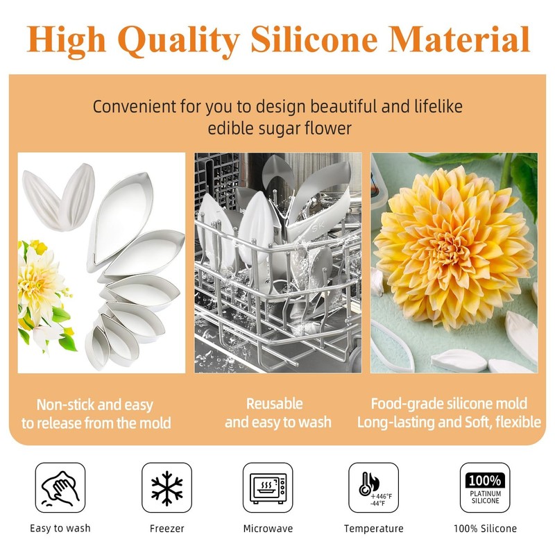 Dahlia Sugar Flower Veining Molds Fondant Cutters Gumpaste Cake Craft Tools(1... gallery