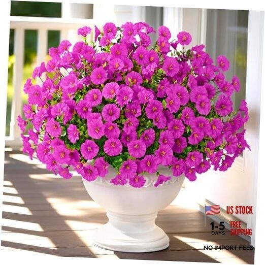 Artificial Flowers for Outdoors Fake Outdoor Flowers, UV 14 Bundles Fuchsia