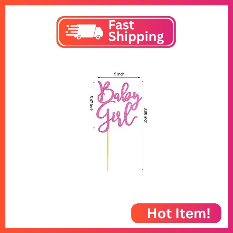 Arthsdite Baby Girl Cake Topper for Baby Shower or Newborn Cake Picks, Gender Re gallery