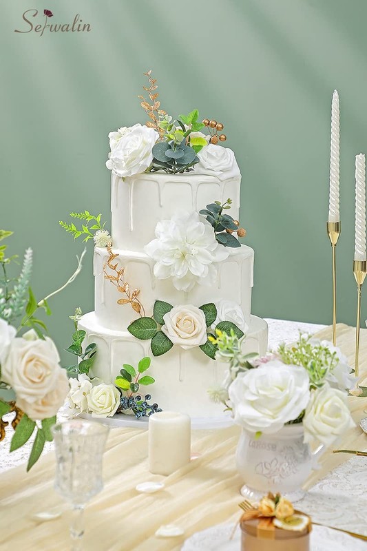 Serwalin Artificial Flowers Baby Shower Home Wedding Decor Bouquets gallery