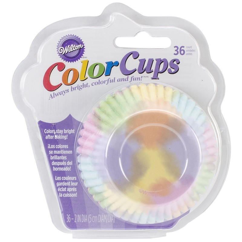 Wilton 36-Pack Color Baking Cup, Standard, Watercolor Multicolor