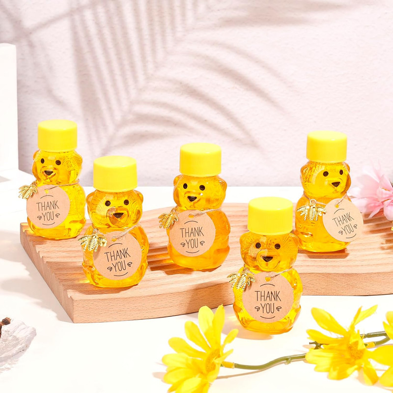 50 Pack Plastic Honey Bear Bottles Jars, 2 Oz Honey Bear Cup with Lids Mini Bear gallery