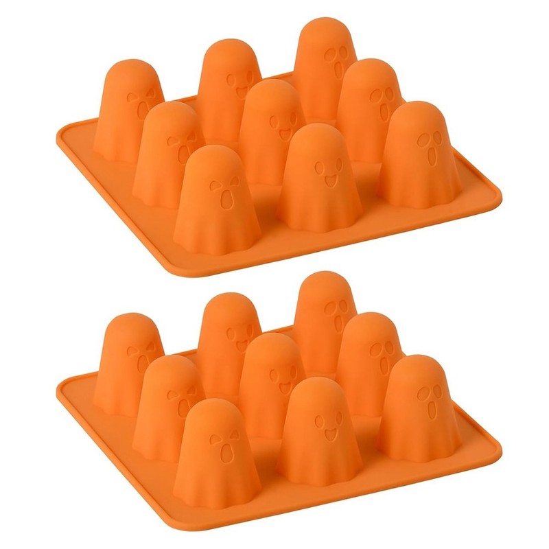 Ghost Silicone Molds 2 Packs Non-Stick 3D Chocolate Molds 9-Cavity Cute8450