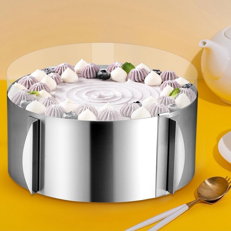 Cake Rings Mousse Mold Adjustable 6 to12 Inch Stainless Steel Round Cake Molds gallery