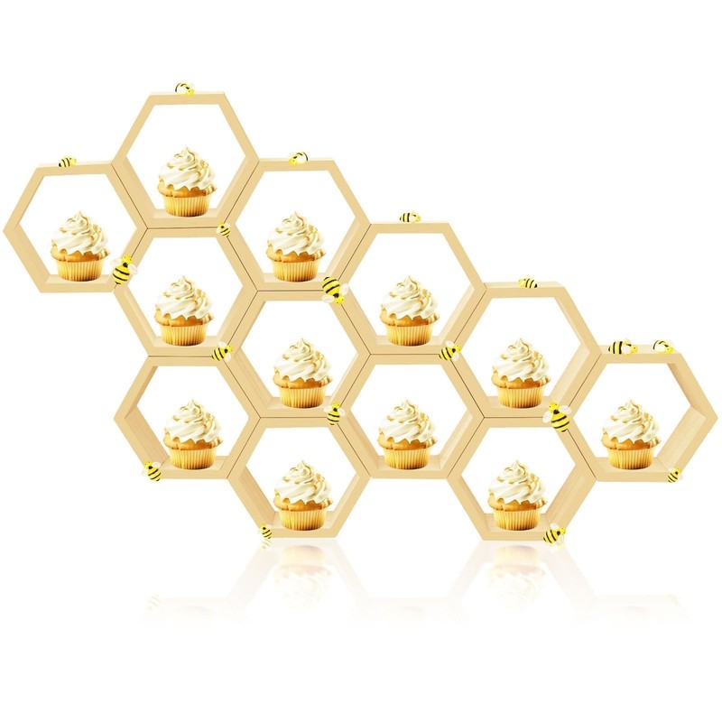 12 Pcs 5.5 Inch Honeycomb Cupcake Stand Cake Farmhouse Hexagon Display Holder…
