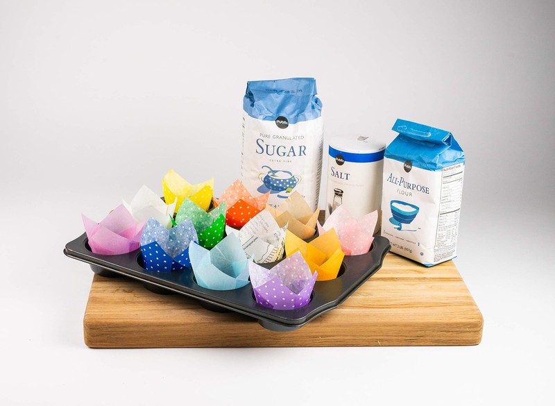 100 PCS Tulip Baking Cupcake Liners Muffin Wrappers Charcoal Black Holder gallery