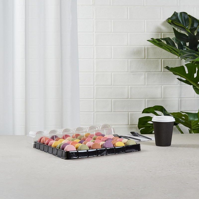 Premium Macaron Boxes with Clear Lids - 100 Shockproof Containers for 48 Treats gallery