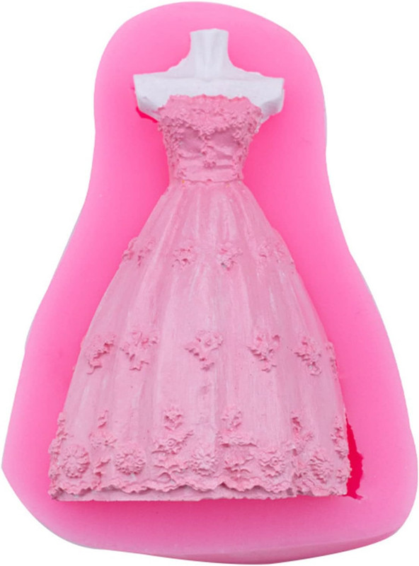 3Pcs Wedding Dress Skirt Silicone Molds for Wedding Sugarcraft Cake Decoration, gallery