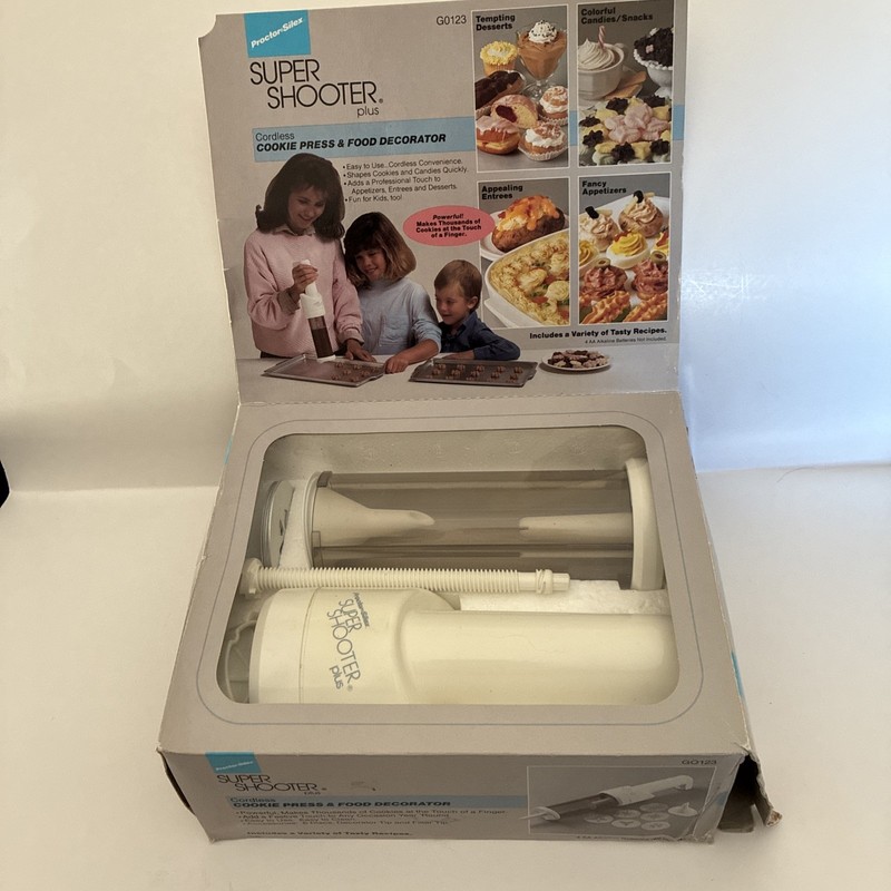 Proctor Silex Super Shooter Plus Cordless Cookie Press New / Used the Recipe Bk