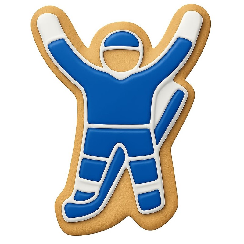 Hockey Goal Celebration Cookie Cutter & Stamp, Fondant & Clay - 4x2.8 gallery