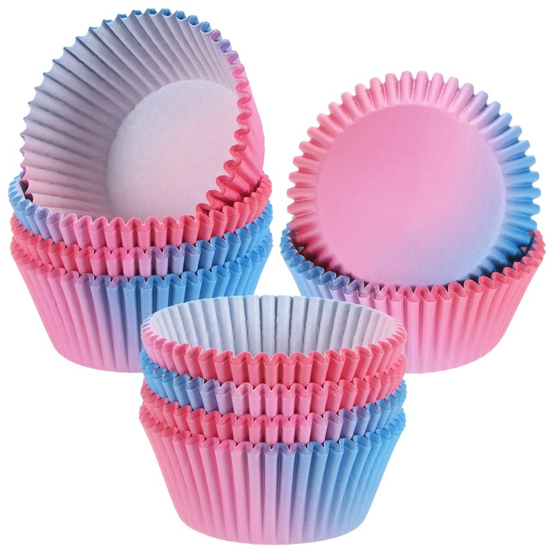 200-Pack Cupcake Liners, Cupcake Wrappers for Party[Pink-blue Gradient ]