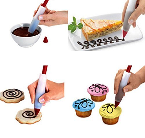 2 Pack Silicone Cake Writing Pen Cookie Cream Pastry Chocolate Decorating Pen gallery
