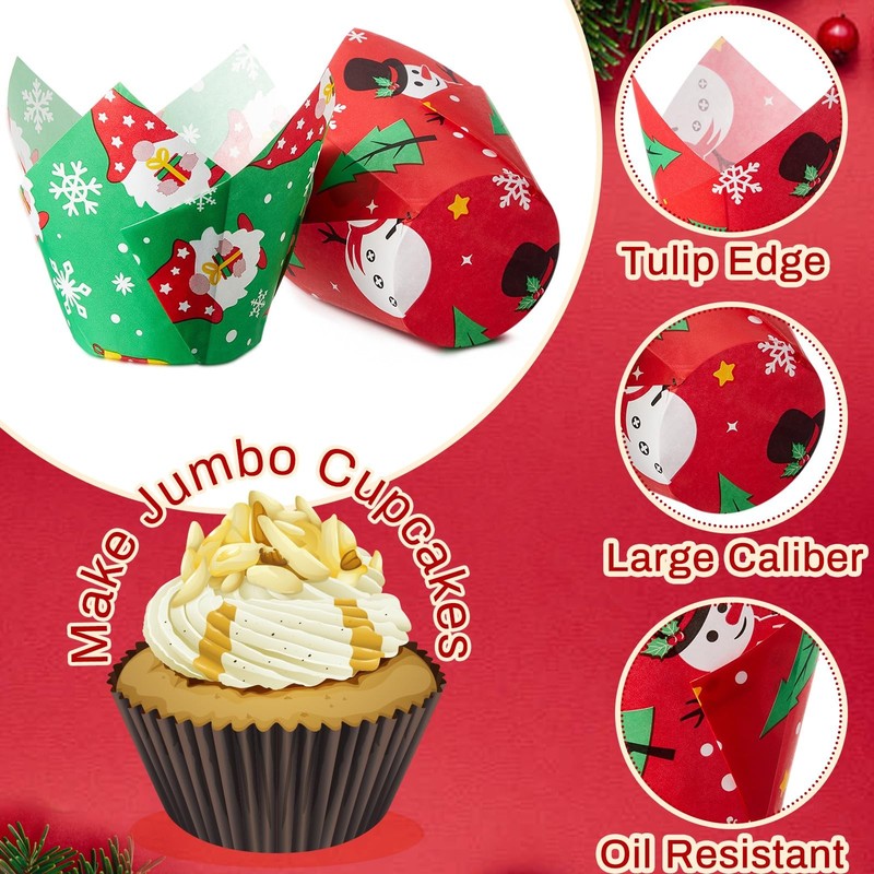 300 Pcs Jumbo Muffin Liners for Baking 2-1/4" x 4" Large Tulip Cupcake Liners... gallery