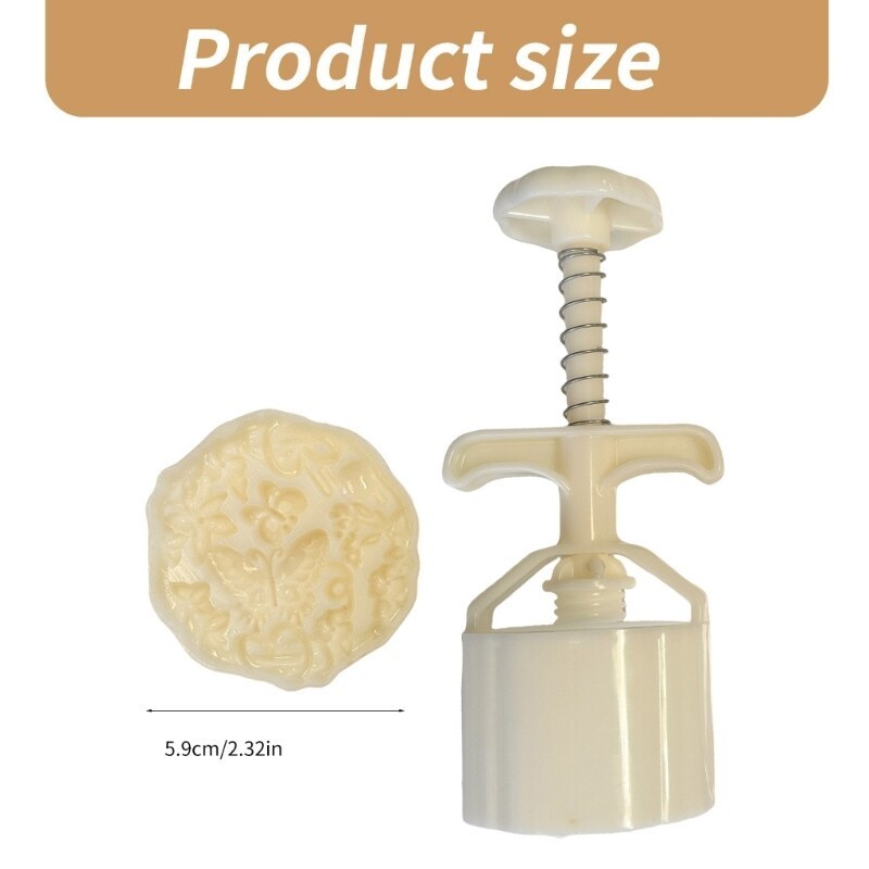 Practical Mooncakes Molds Set with 1 Stamp 3D Pattern Baking Tool for Dessert gallery