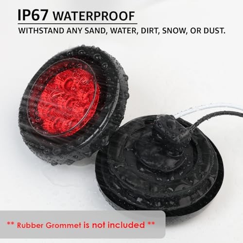 2 Pcs 2 inch Round Red 9LED Side Marker Clearance Lights with Red (2 Pcs) gallery
