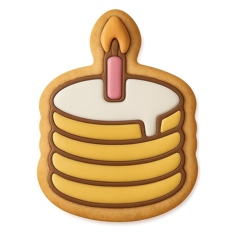 Pancake Pleasure Birthday Cookie Cutter & Stamp, Fondant & Clay - 4x3.2 gallery